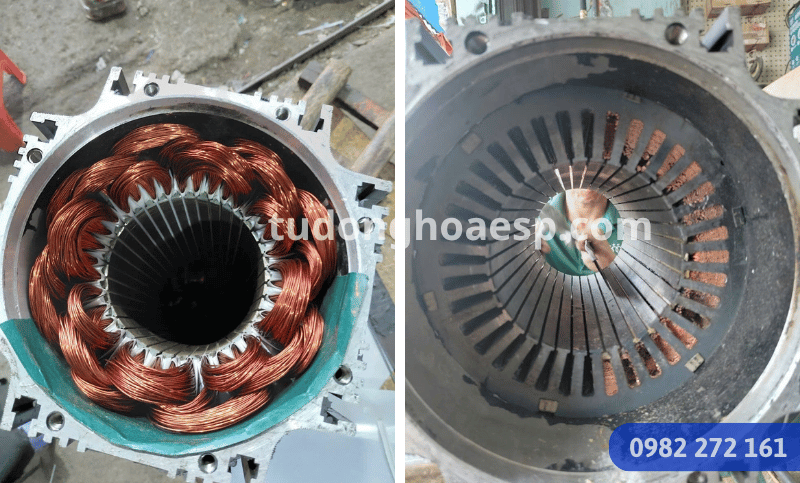 Cuộn dây motor servo Delta trước và sau khi phục hồi